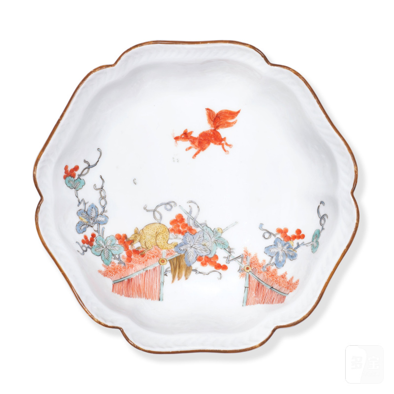 A rare Meissen hexagonal bowl, circa 1735